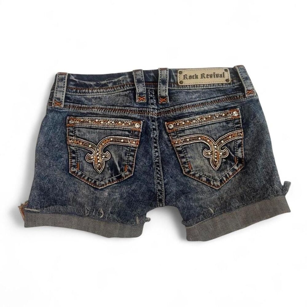 Rockrevival Women's Blue Rhinestone Shorts Sz S/ 27